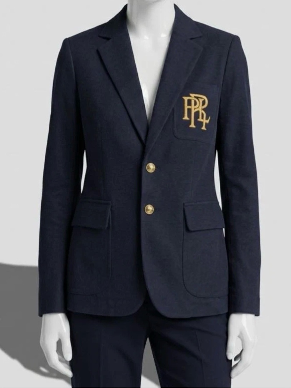 $495 NWT Polo Ralph Lauren Blue Signature Embroidered Blazer Suit Jacket Size 6